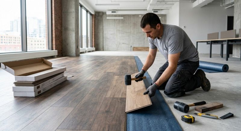 Our team working on Flooring Service projects in Windsor, CO